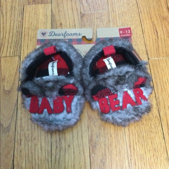 Baby Bear Slippers 9 - 12 Mo Dearfoams Holiday NWT - Picture 7 of 8